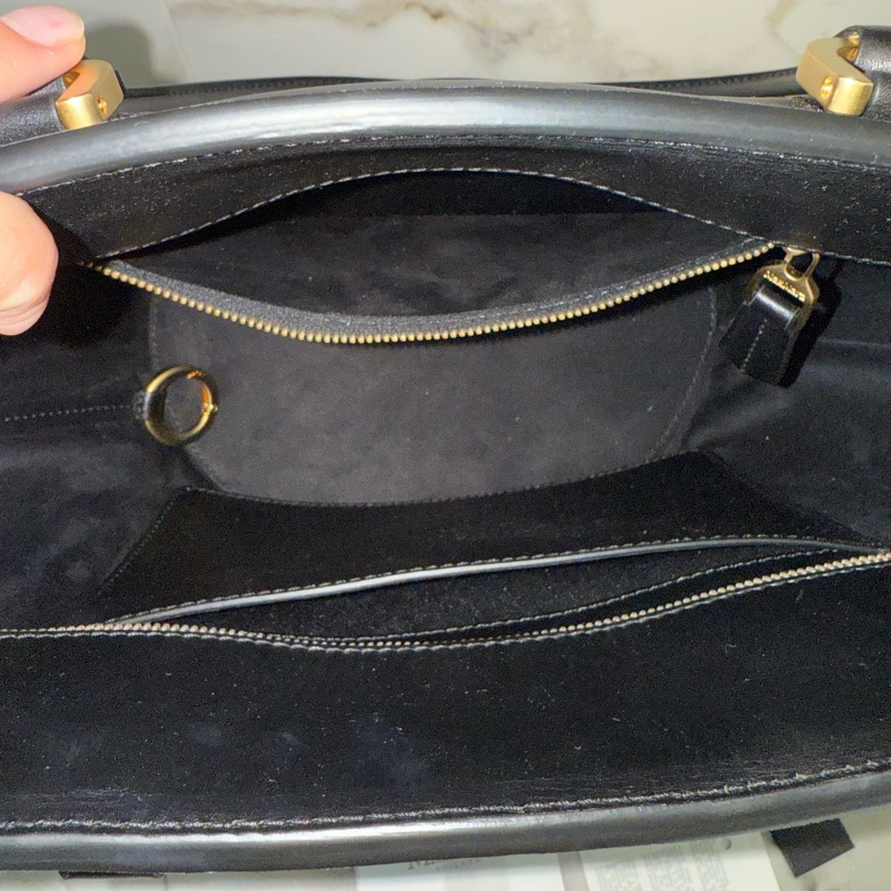 MaxMara Black and Gold Leather Tote - Picture 5 of 15